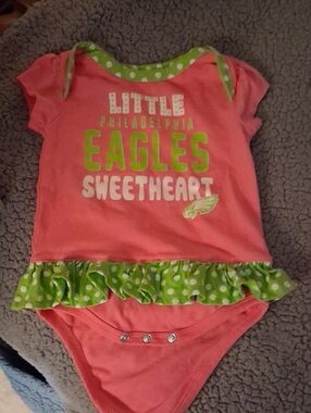 NFL Pink and Green Philadelphia Eagles 'Little Sweetheart' Baby One-Piece